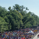 Thousands line the reflecting pond near the Lincoln Memorial. (Paul J. Richards/AFP/Getty Images)